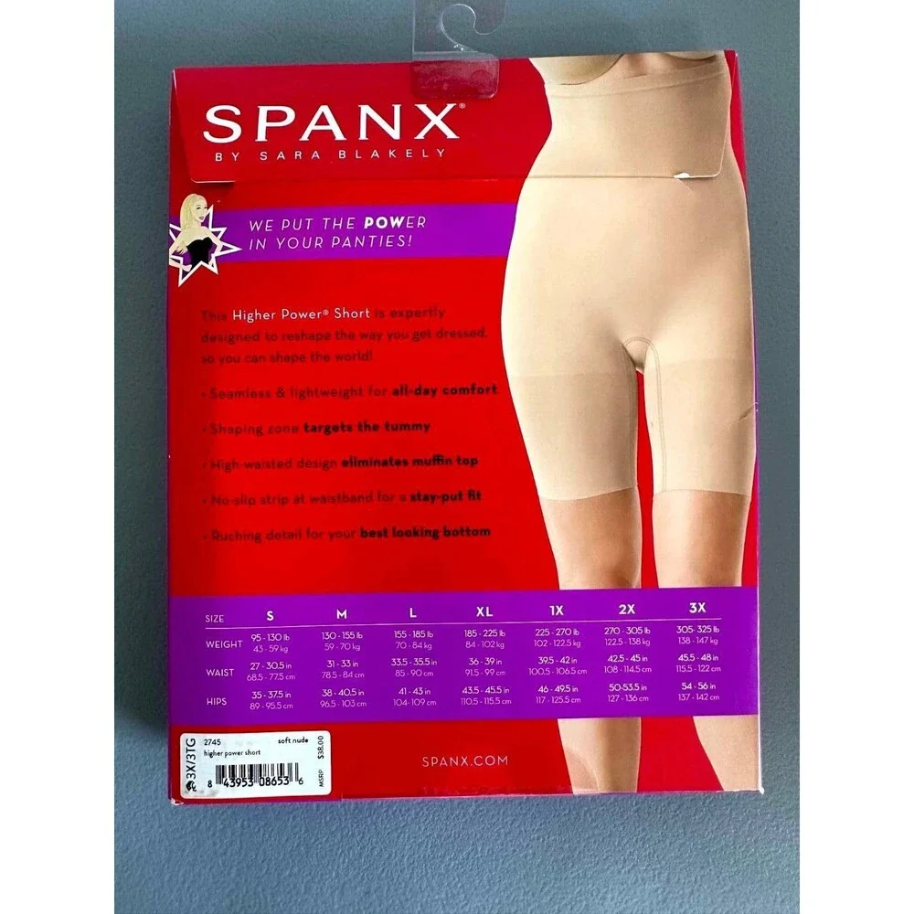 SPANX Women's Power Shorty Shaper Boyshort Soft Nude 3X
